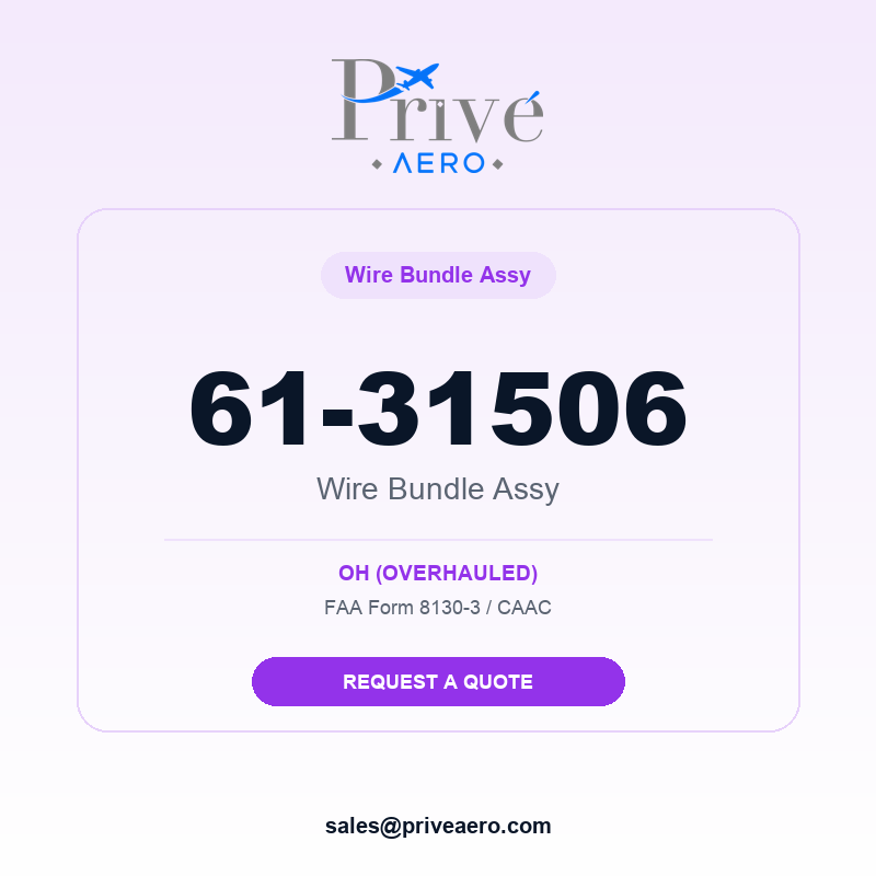 P/N 61-31506 Wire Bundle Assy 61-31506 Wire Bundle Assy – Privé Aero