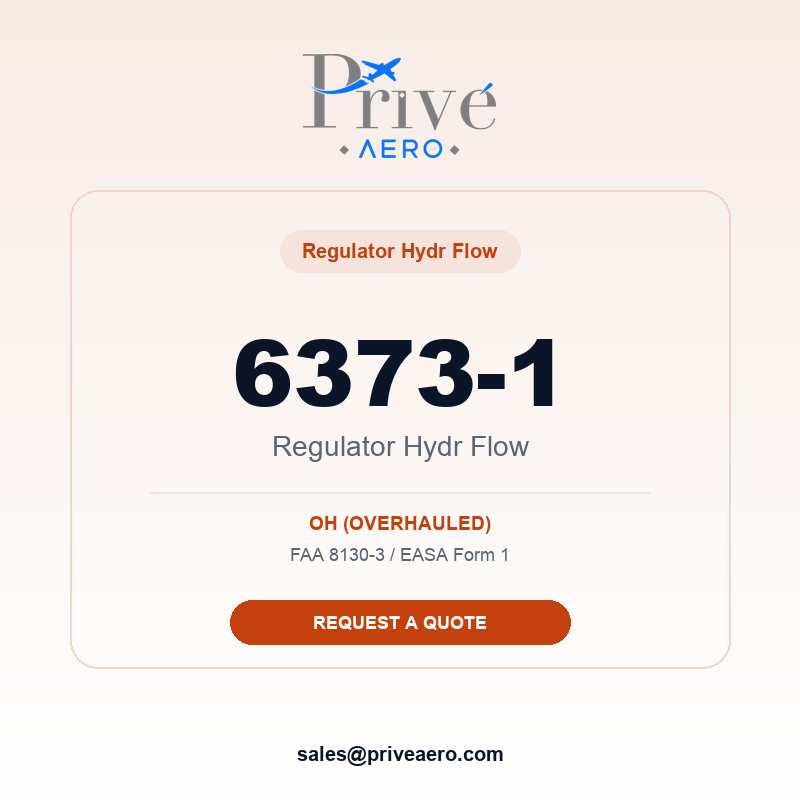 P/N 6373-1 Regulator Hydr Flow 6373-1 Regulator Hydr Flow – Privé Aero