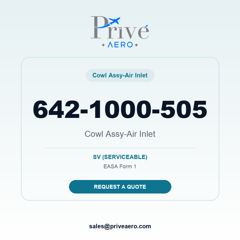 P/N 642-1000-505 Cowl Assy-Air Inlet 642-1000-505 Cowl Assy-Air Inlet – Privé Aero