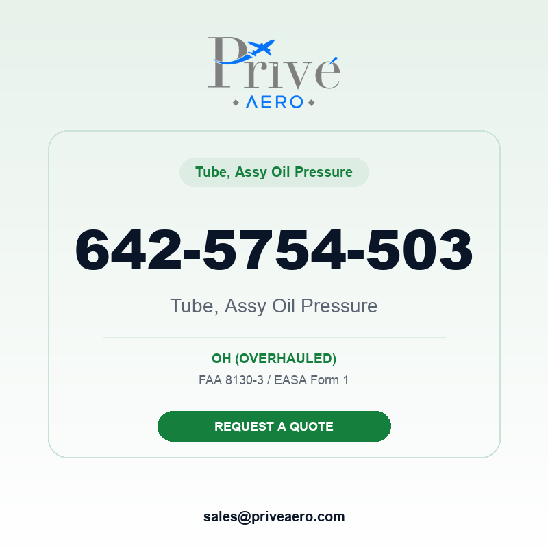 P/N 642-5754-503 Tube, Assy Oil Pressure 642-5754-503 Tube, Assy Oil Pressure – Privé Aero