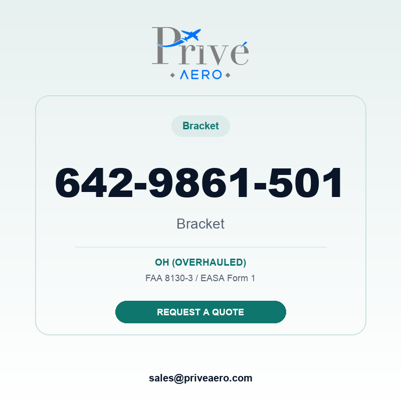 P/N 642-9861-501 Bracket 642-9861-501 Bracket – Privé Aero