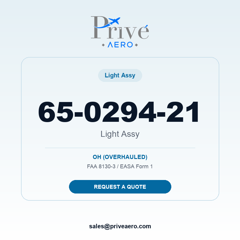 P/N 65-0294-21 Light Assy 65-0294-21 Light Assy – Privé Aero