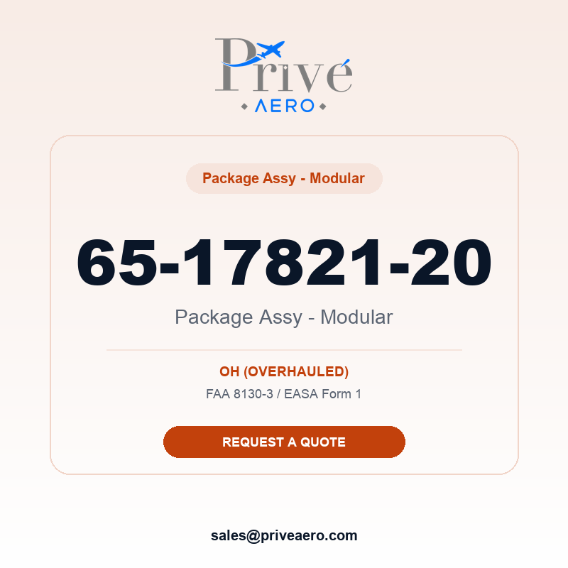 P/N 65-17821-20 Package ASSY - Modular 65-17821-20 Package ASSY - Modular – Privé Aero