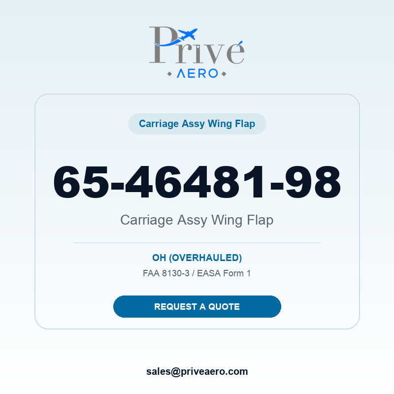 P/N 65-46481-98 Carriage ASSY Wing Flap 65-46481-98 Carriage ASSY Wing Flap – Privé Aero