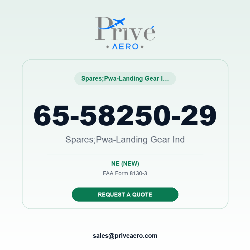 P/N 65-58250-29 Spares;Pwa-Landing Gear Ind 65-58250-29 Spares;Pwa-Landing Gear Ind – Privé Aero