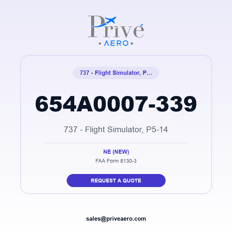 P/N 654A0007-339 737 - Flight Simulator, P5-14 654A0007-339 737 - Flight Simulator, P5-14 – Privé Aero