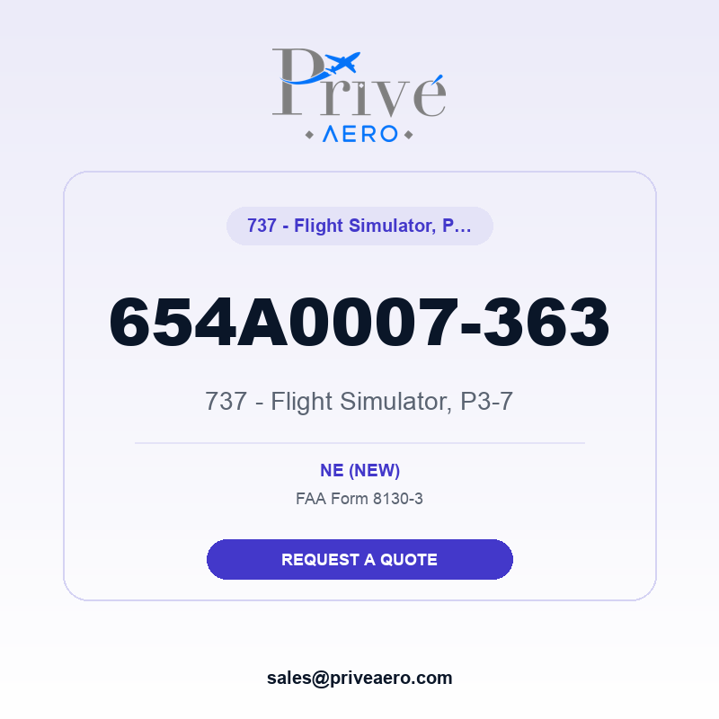 P/N 654A0007-363 737 - Flight Simulator, P3-7 654A0007-363 737 - Flight Simulator, P3-7 – Privé Aero