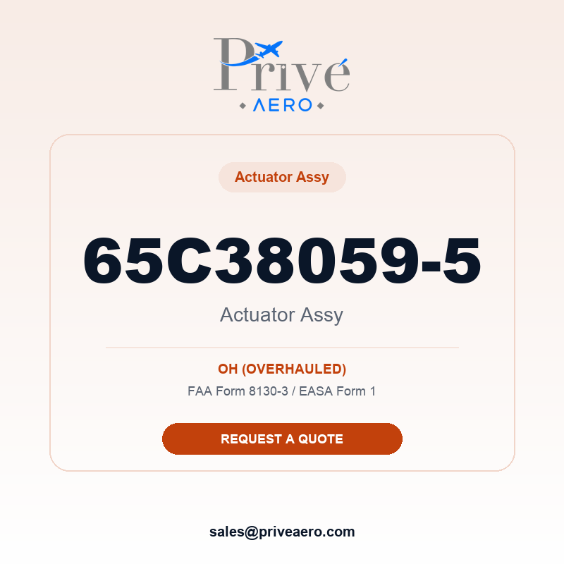 P/N 65C38059-5 Actuator Assy 65C38059-5 Actuator Assy – Privé Aero