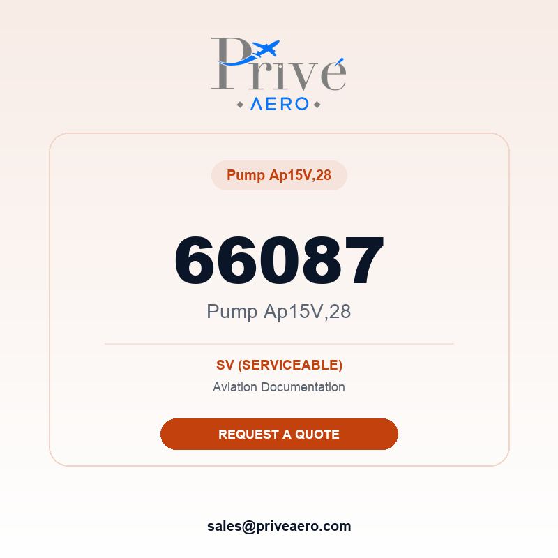 P/N 66087 Pump Ap15V,28 66087 Pump Ap15V,28 – Privé Aero