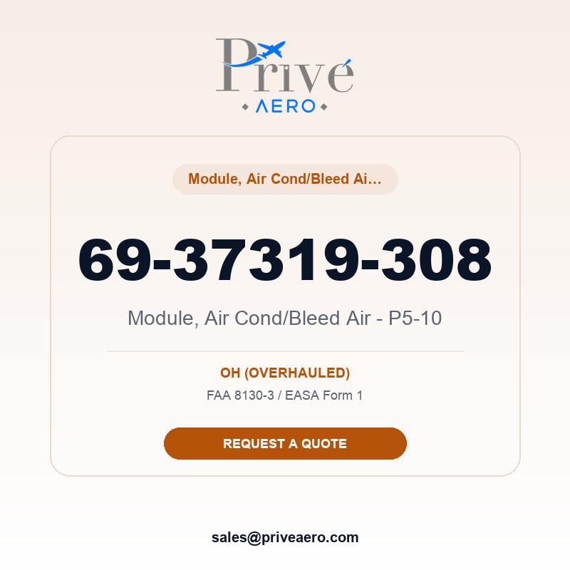 P/N 69-37319-308 Module, Air Cond/bleed Air - P5-10 69-37319-308 Module, Air Cond/bleed Air - P5-10 – Privé Aero
