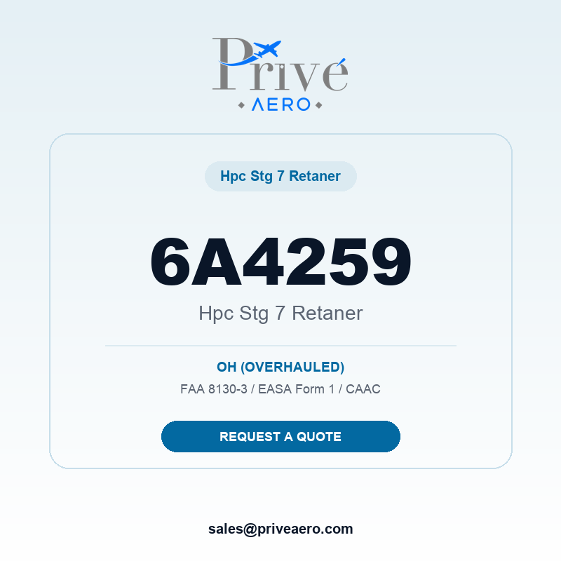 P/N 6A4259 HPC STG 7 RETANER 6A4259 HPC STG 7 RETANER – Privé Aero