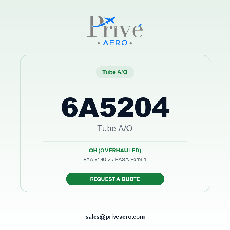 P/N 6A5204 Tube A/O 6A5204 Tube A/O – Privé Aero