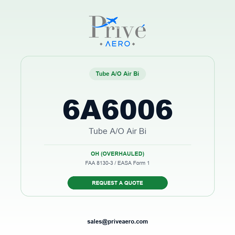 P/N 6A6006 Tube A/O Air Bi 6A6006 Tube A/O Air Bi – Privé Aero
