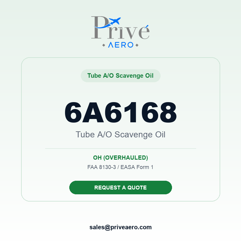 P/N 6A6168 Tube A/O Scavenge Oil 6A6168 Tube A/O Scavenge Oil – Privé Aero
