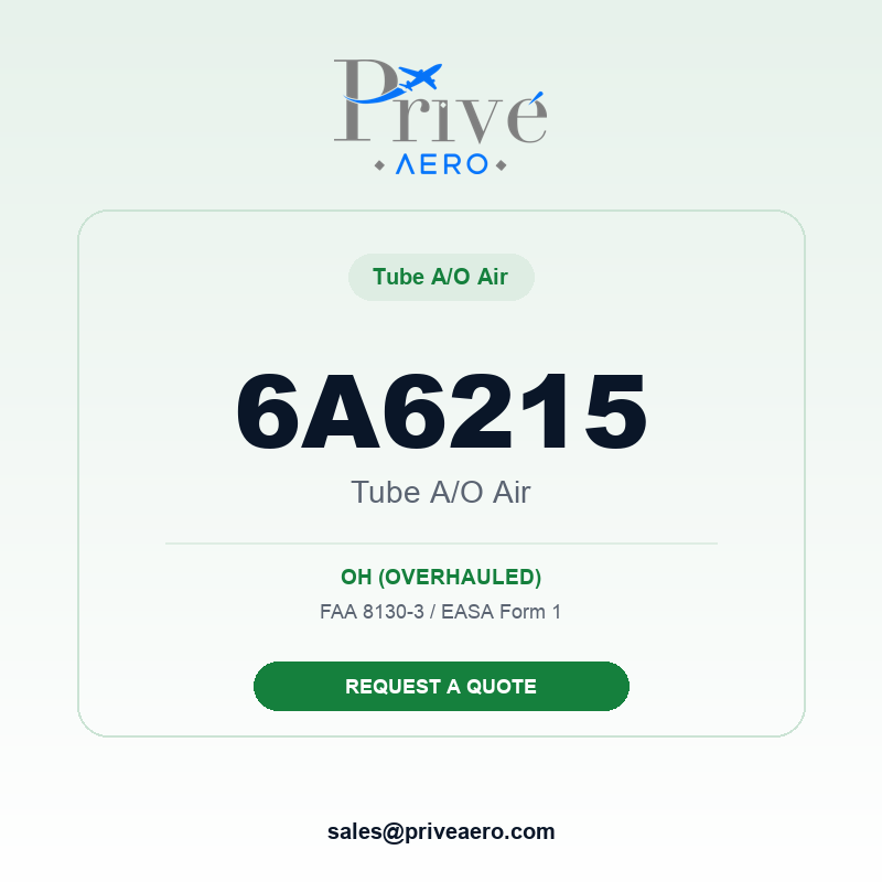 P/N 6A6215 Tube A/O Air 6A6215 Tube A/O Air – Privé Aero