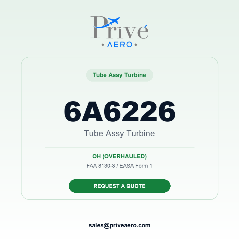 P/N 6A6226 Tube Assy Turbine 6A6226 Tube Assy Turbine – Privé Aero