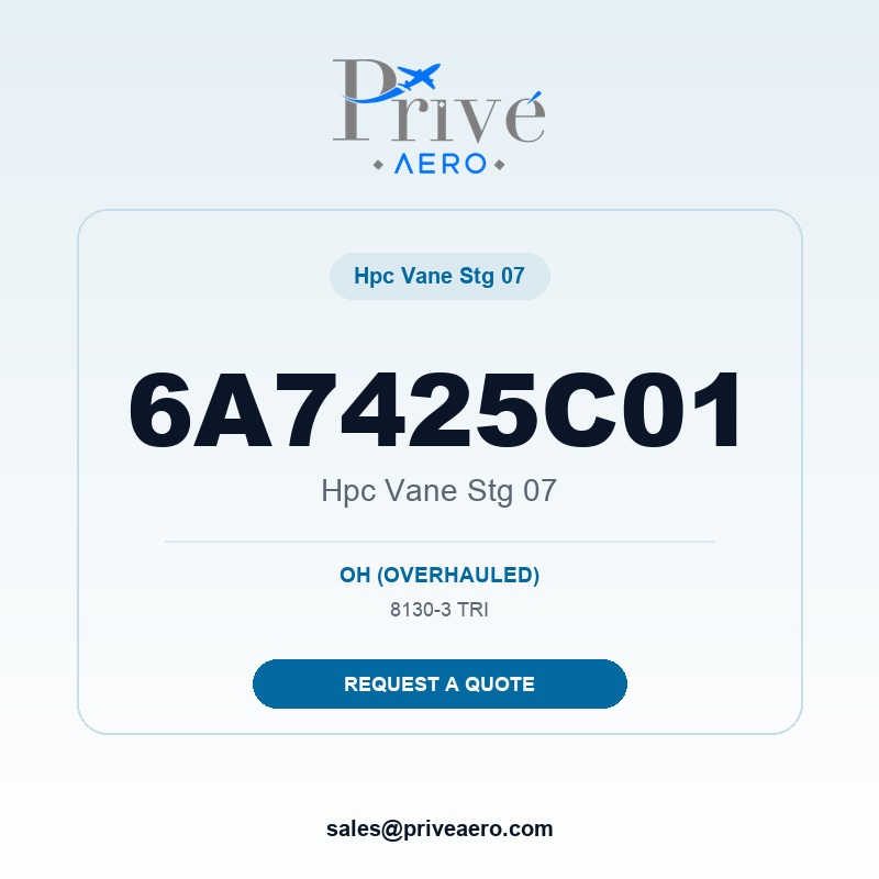 P/N 6A7425C01 HPC VANE STG 07 6A7425C01 HPC VANE STG 07 – Privé Aero