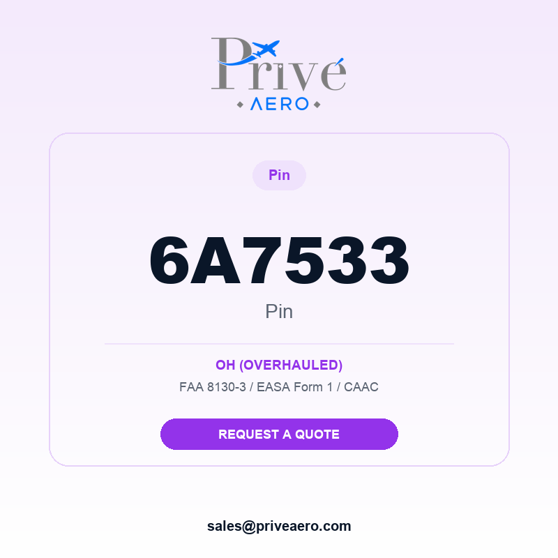P/N 6A7533 PIN 6A7533 PIN – Privé Aero