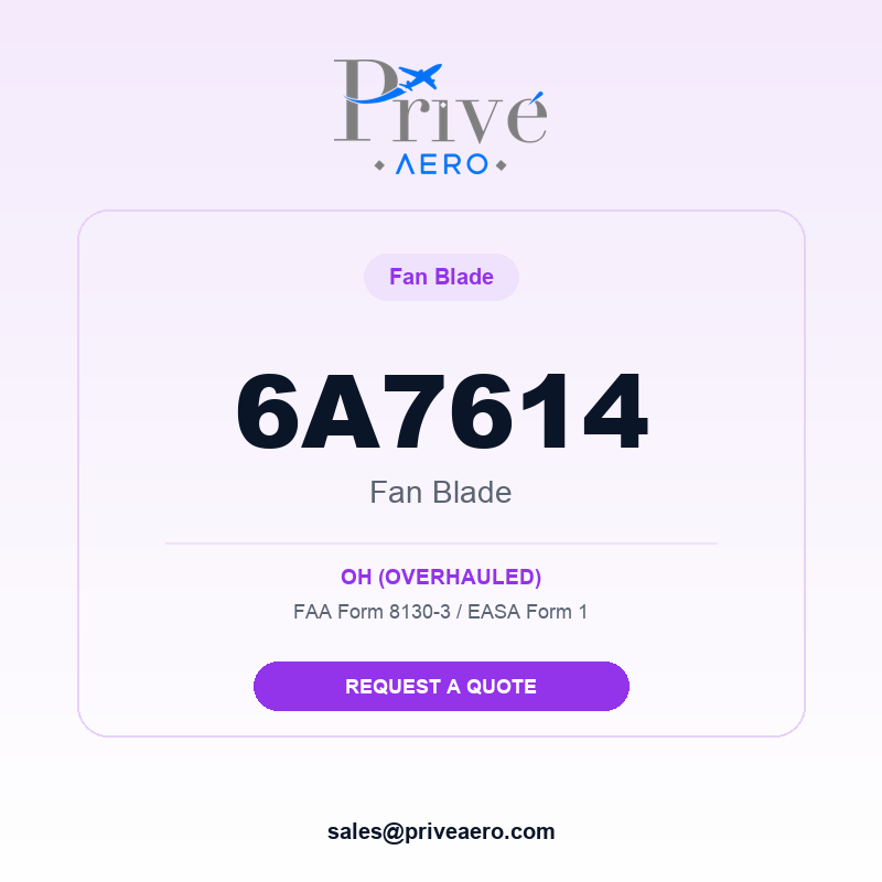 P/N 6A7614 Fan Blade 6A7614 Fan Blade – Privé Aero