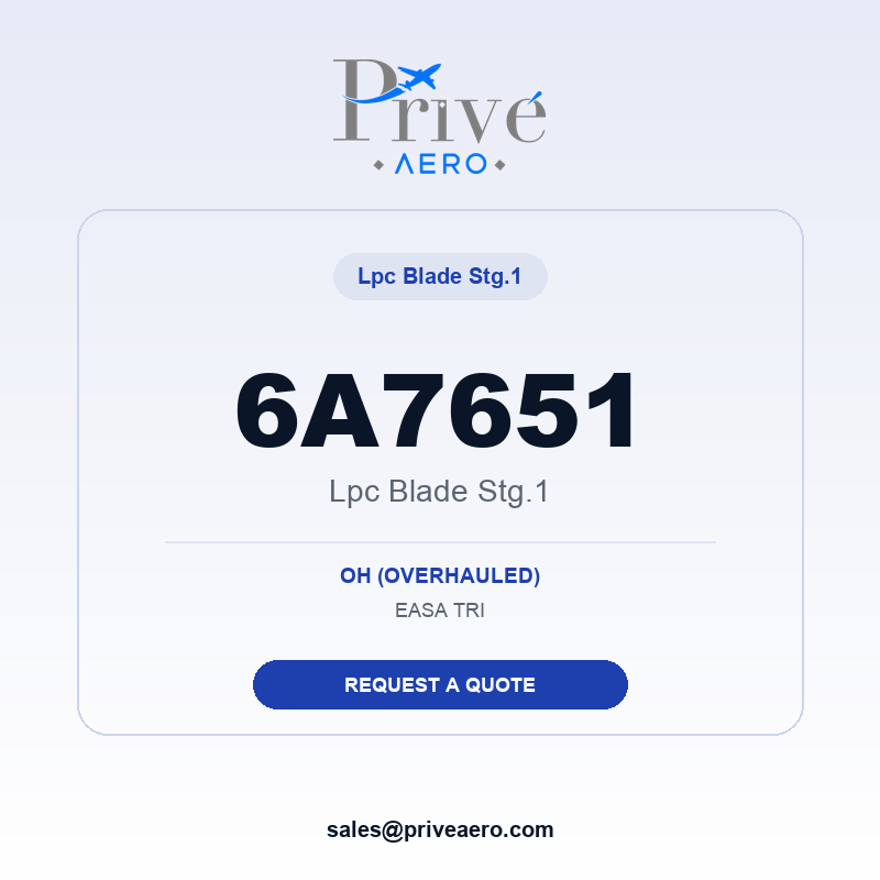 P/N 6A7651 LPC BLADE STG.1 6A7651 LPC BLADE STG.1 – Privé Aero