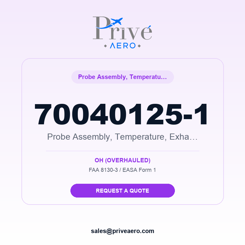 P/N 70040125-1 Probe Assembly, Temperature, Exhaust Gas 70040125-1 Probe Assembly, Temperature, Exhaust Gas – Privé Aero