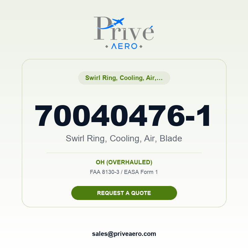 P/N 70040476-1 Swirl Ring, Cooling, Air, Blade 70040476-1 Swirl Ring, Cooling, Air, Blade – Privé Aero