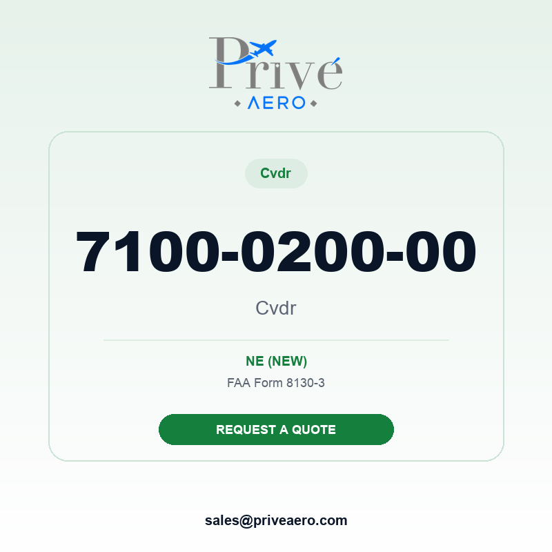 P/N 7100-0200-00 Cvdr 7100-0200-00 Cvdr – Privé Aero