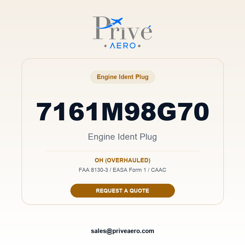 P/N 7161M98G70 ENGINE IDENT PLUG 7161M98G70 ENGINE IDENT PLUG – Privé Aero