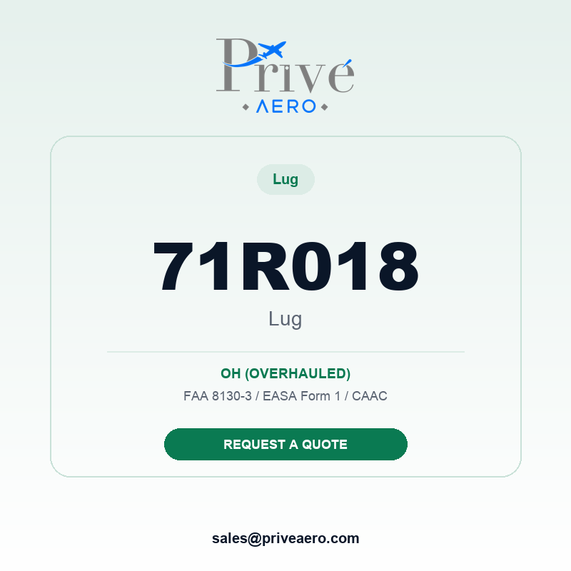 P/N 71R018 LUG 71R018 LUG – Privé Aero