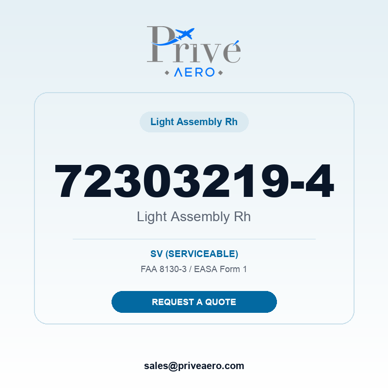P/N 72303219-4 Light Assembly RH 72303219-4 Light Assembly RH – Privé Aero