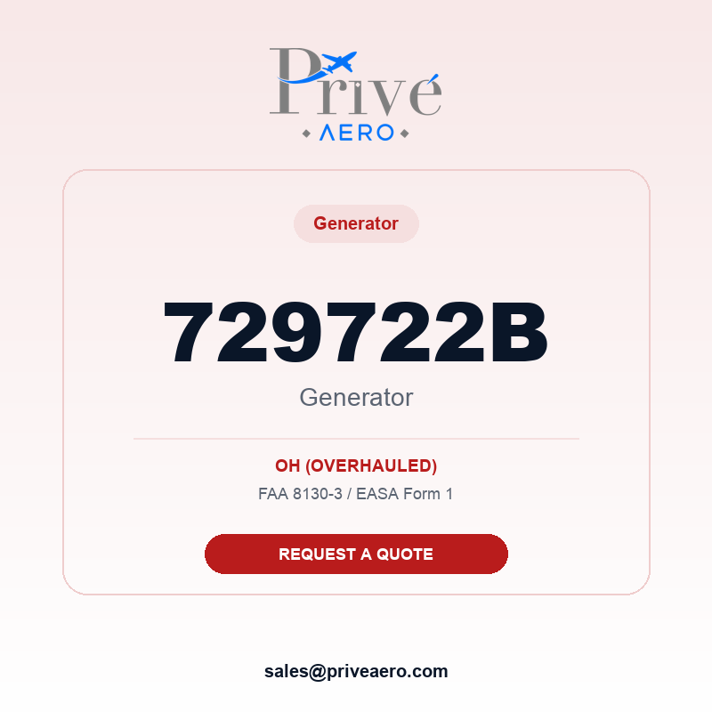 P/N 729722B Generator 729722B Generator – Privé Aero