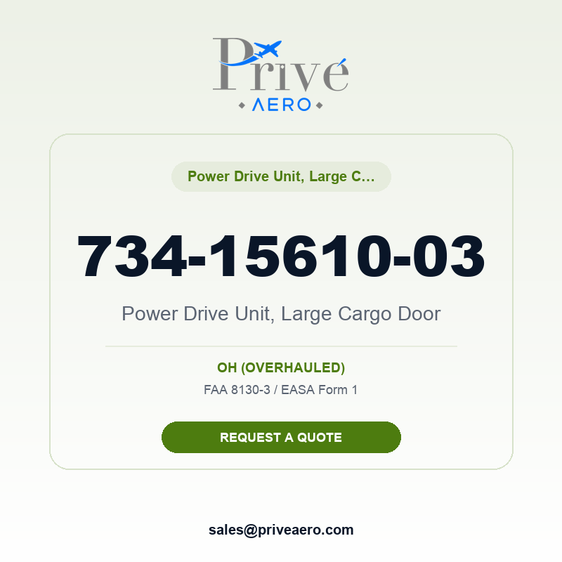 P/N 734-15610-03 Power Drive Unit, Large Cargo Door 734-15610-03 Power Drive Unit, Large Cargo Door – Privé Aero
