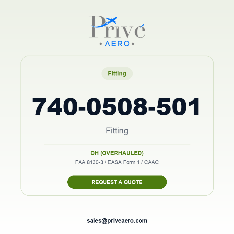 P/N 740-0508-501 FITTING 740-0508-501 FITTING – Privé Aero