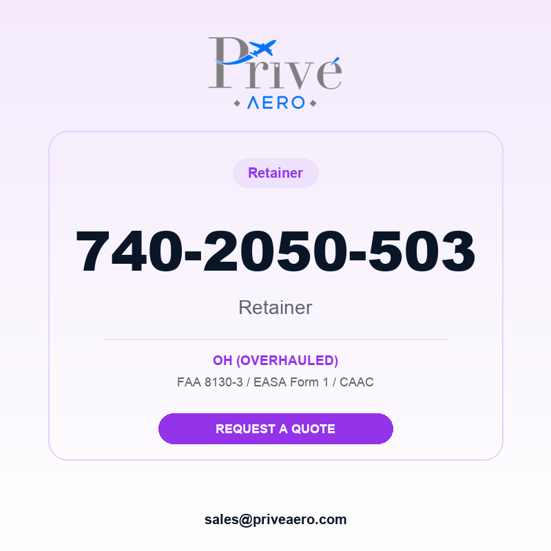 P/N 740-2050-503 RETAINER 740-2050-503 RETAINER – Privé Aero