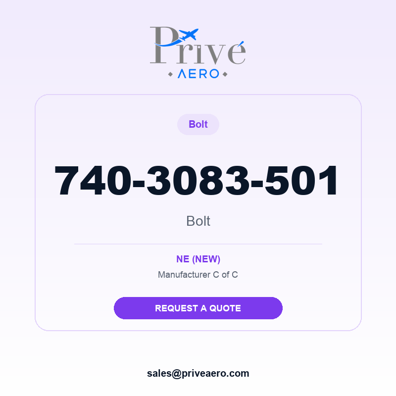 P/N 740-3083-501 Bolt 740-3083-501 Bolt – Privé Aero