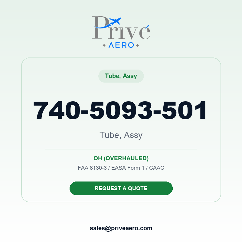P/N 740-5093-501 TUBE, ASSY 740-5093-501 TUBE, ASSY – Privé Aero