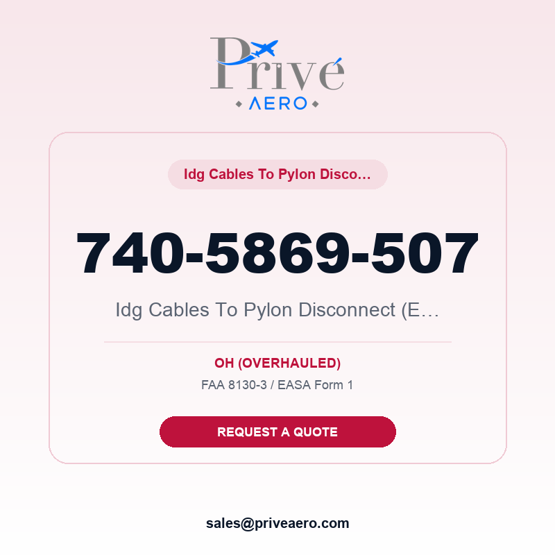 P/N 740-5869-507 Idg Cables To Pylon Disconnect (Ebu) 740-5869-507 Idg Cables To Pylon Disconnect (Ebu) – Privé Aero