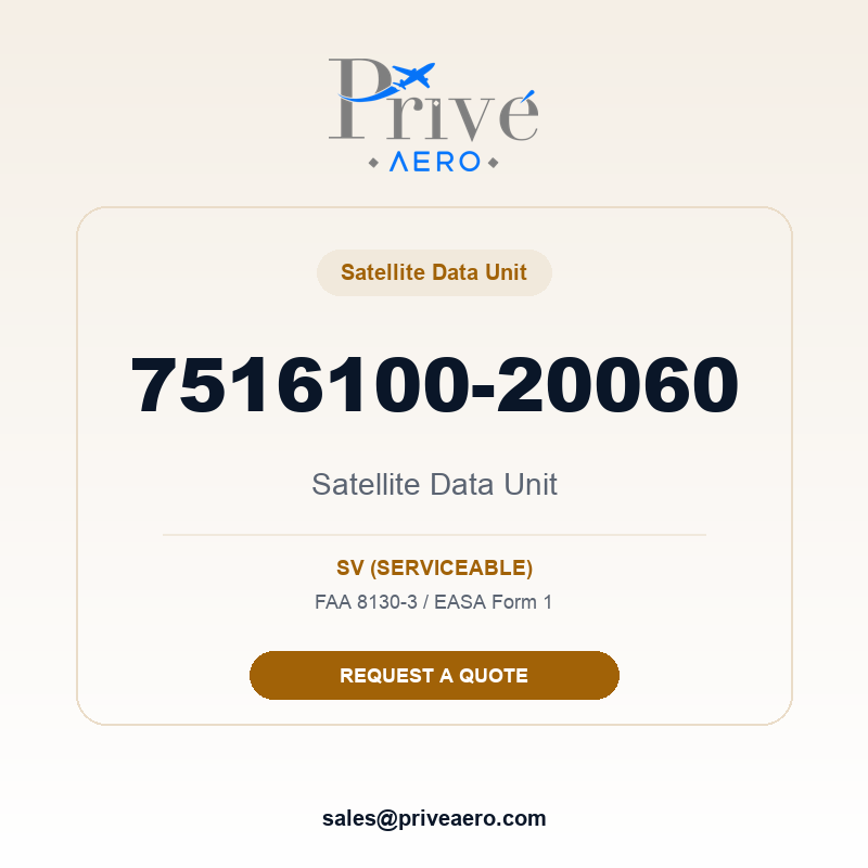 P/N 7516100-20060 Satellite Data Unit 7516100-20060 Satellite Data Unit – Privé Aero