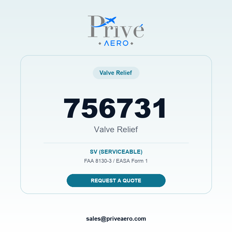 P/N 756731 Valve Relief 756731 Valve Relief – Privé Aero