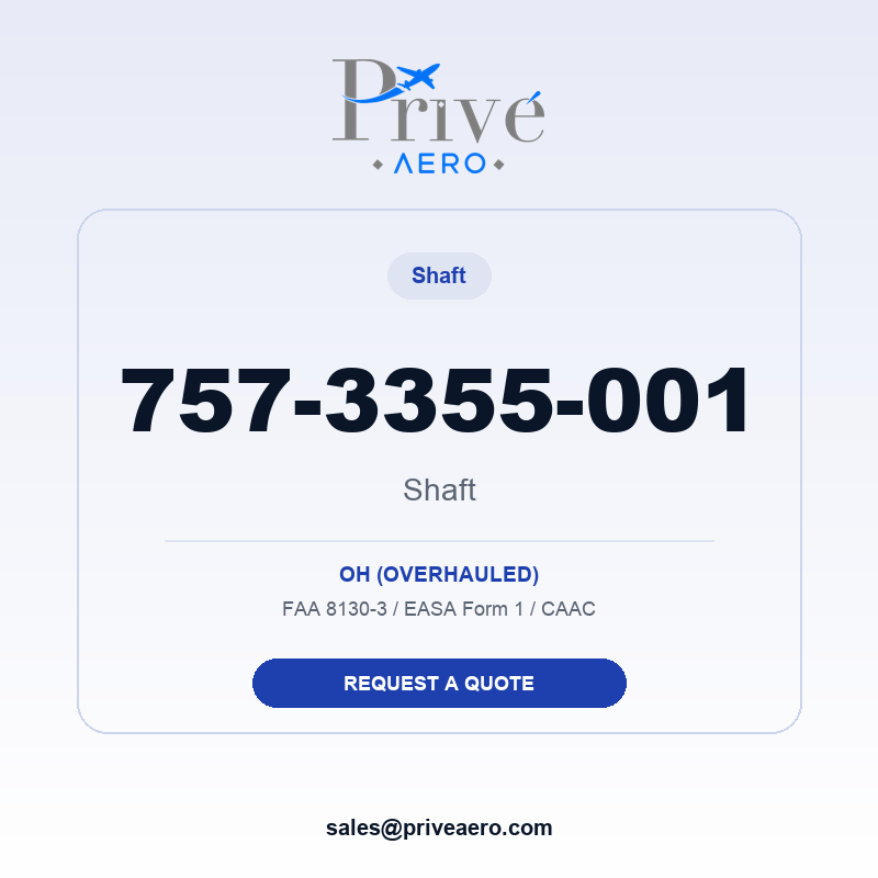 P/N 757-3355-001 SHAFT 757-3355-001 SHAFT – Privé Aero