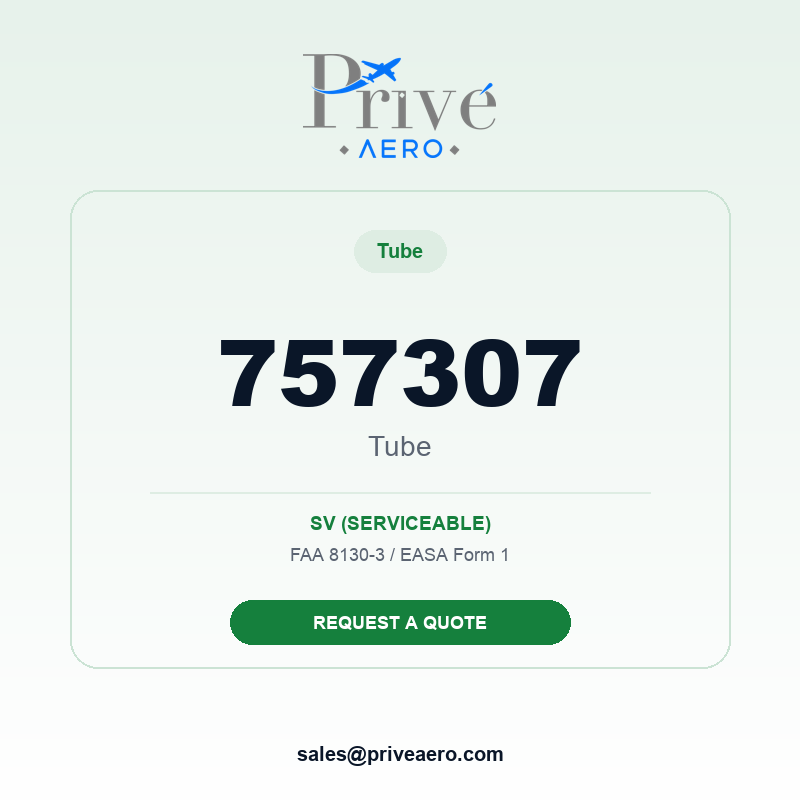 P/N 757307 Tube 757307 Tube – Privé Aero