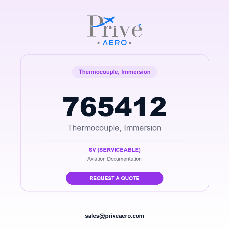P/N 765412 Thermocouple, Immersion 765412 Thermocouple, Immersion – Privé Aero