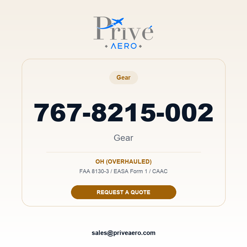 P/N 767-8215-002 GEAR 767-8215-002 GEAR – Privé Aero