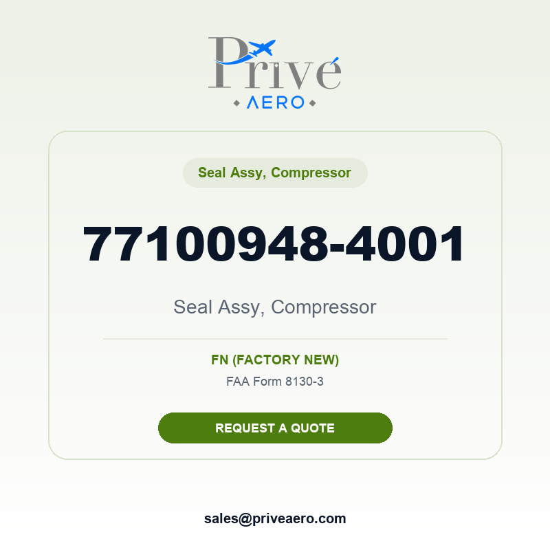 P/N 77100948-4001 Seal Assy, Compressor 77100948-4001 Seal Assy, Compressor – Privé Aero