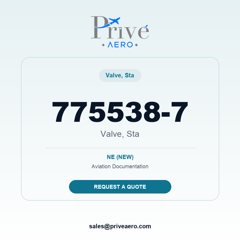 P/N 775538-7 Valve, Sta 775538-7 Valve, Sta – Privé Aero