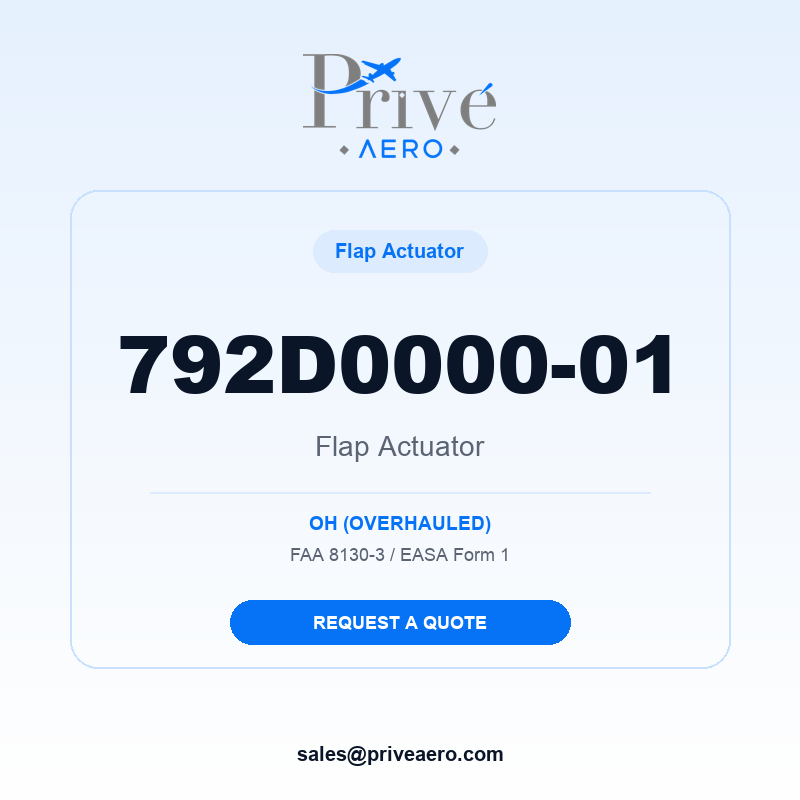 P/N 792D0000-01 Flap Actuator 792D0000-01 Flap Actuator – Privé Aero