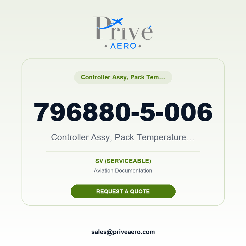 P/N 796880-5-006 Controller Assy, Pack Temperature, A/B, V73030 796880-5-006 Controller Assy, Pack Temperature, A/B, V73030 – Privé Aero