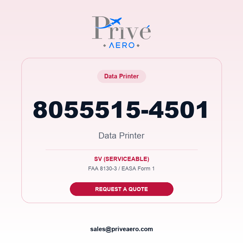 P/N 8055515-4501 Data Printer 8055515-4501 Data Printer – Privé Aero