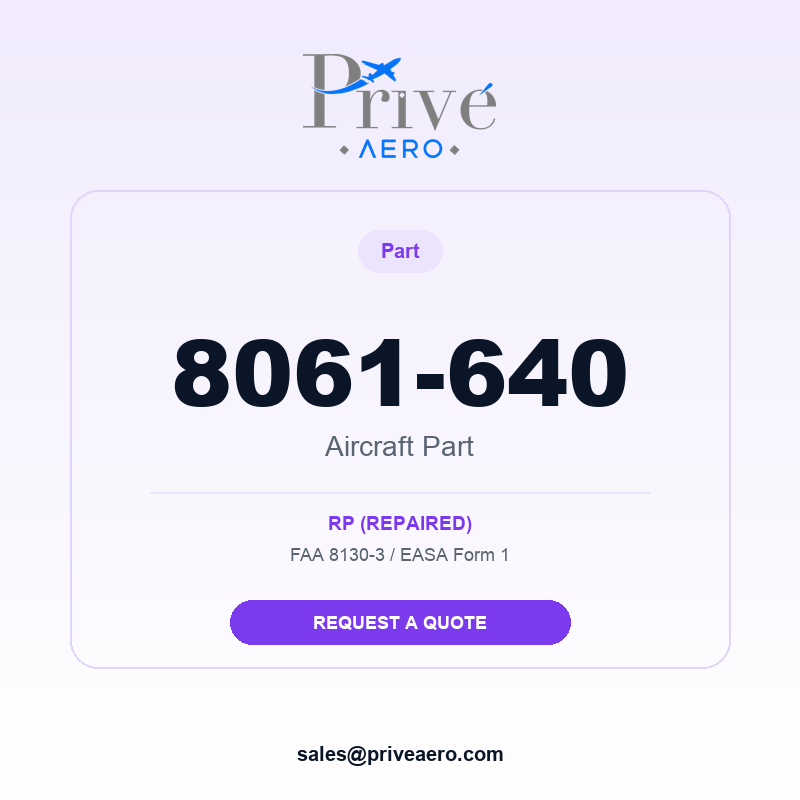 P/N 8061-640 8061-640 – Privé Aero