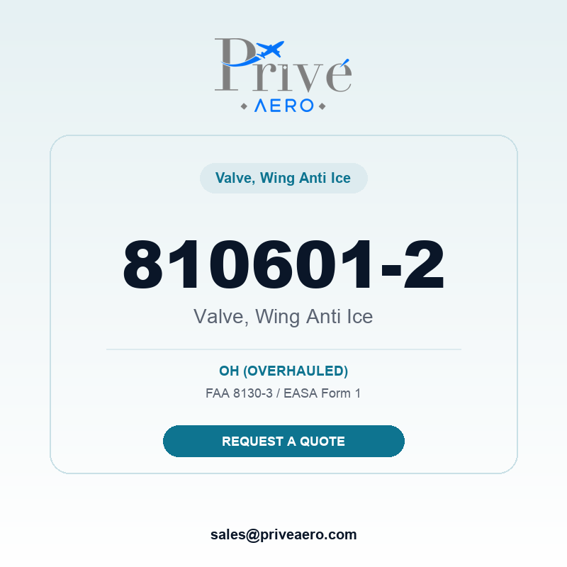 P/N 810601-2 Valve, Wing Anti Ice 810601-2 Valve, Wing Anti Ice – Privé Aero
